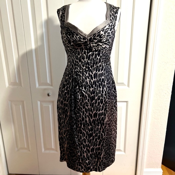 EUC Nanette Lepore SZ 4 Silk Leopard print sheath dress - Picture 1 of 6
